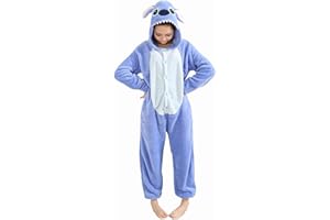 Preferhouse Unisex Adult Pajamas Costume One Piece Flannel Halloween Cosplay Hooded Jumpsuit