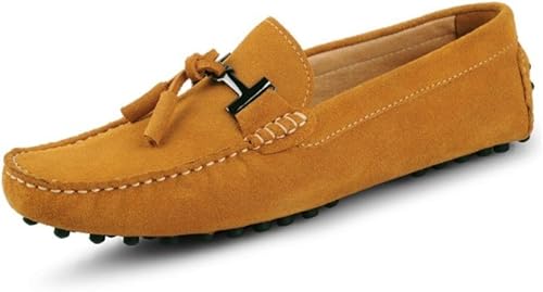 yellow driving moccasins