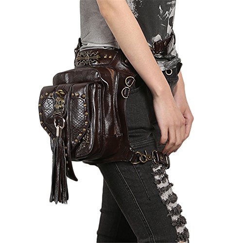steel master Steampunk Tassels Shoulder Waist Bags Gothic Victorian Fanny Packs Retro Leg Holster Bags