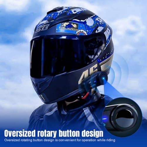Motorcycle Bluetooth Headset Communicaton System Fodsports FX6 Helmet Intercom 1000m 6 Riders Group Motorbike Intercom Universal Bluetooth Motorcycle Helmet Voice Dial/Usable On Charge (2 Pack FX6)