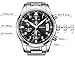 SONGDU Mens Date Military Multifunction Chronograph Watches Black Stainless Steel Luminous Numeral