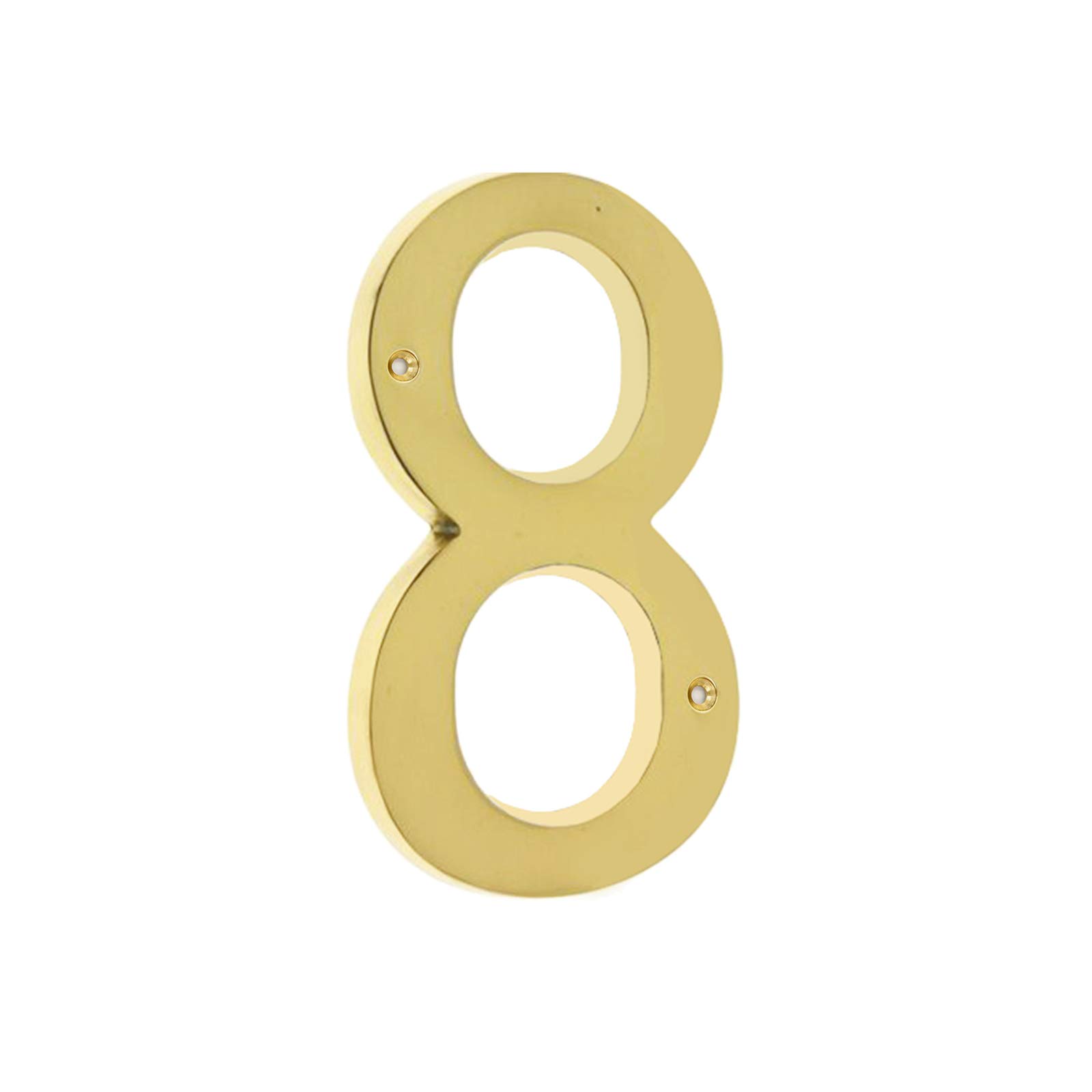 Bebarley 4 Inch Premium Bright Solid Brass Door House Numbers and Street Address Plaques Numbers for Residence and Mailbox Signs.