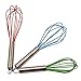 Vhabob Silicone Whisk, Balloon Whisk Set, Egg Frother, Milk and Egg Beater Blender,Stainless Steel & Silicone Kitchen Whisk for Blending, Whisking, Beating, Stirring, Set of 3, Red, Blue, Green