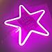 QiaoFei Neon Light,LED Star Sign Shaped Decor Light,Wall Decor for Christmas,Birthday Party,Kids Room, Living Room, Wedding Party Decor (Purple Pink)