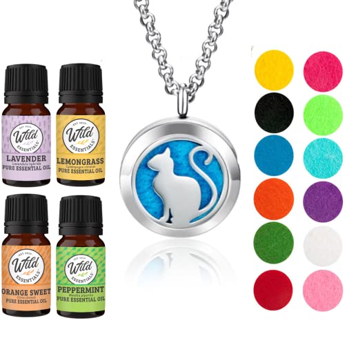 Wild Essentials Pretty Kitty Cat Necklace Essential Oil Diffuser Kit