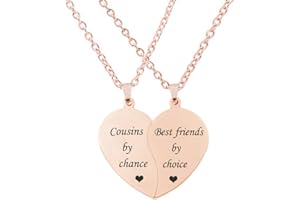 MJartoria BFF Necklace for 2-Valentines Heart Matching Necklace Best Friends Pendant Friendship Necklace Set of 2 Birthday Gifts