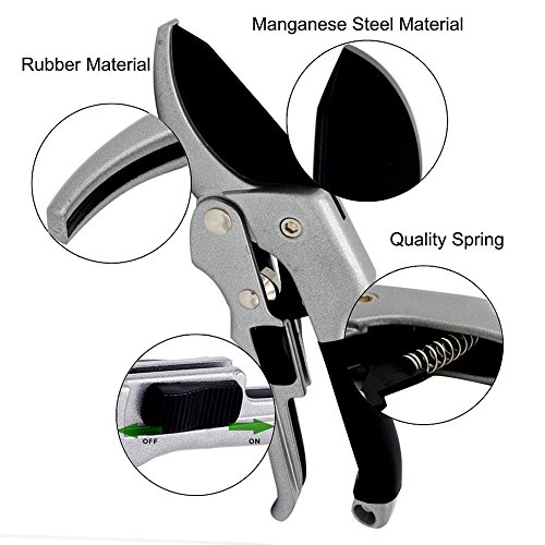 CoZroom Professional Bypass Pruning Shears, Hand Pruners, Garden Clipper – Ideal for Trees, Flowers, Stems, Shrubs and Branches - Thumbnail 3