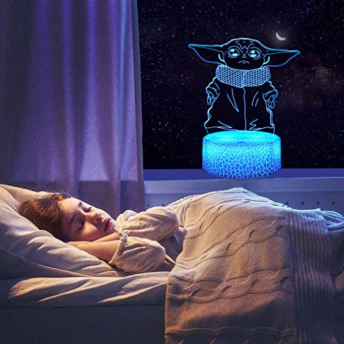 OMGGMO 3D Star Wars Yoda Toy Anime Lamp - 3 Pattern 16 Color Change Decor Lamp, Christmas and Birthday Gifts for Star… - Image 3