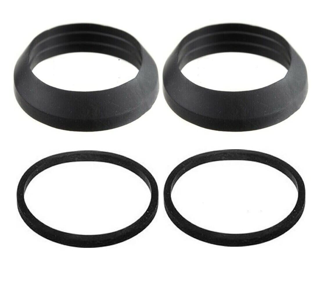 Trap Inlet/Outlet Rubber Washer Set – 1½" & 1¼" Tapered + Flat Washers for Sink, Basin, Bath, Kitchen Drain & Plumbing Trap Fittings – 4-Pack Leak Seal Gasket Kit — image 1