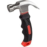 Edward Tools Small Claw Hammer 8 oz. with Magnetic Nail Starter - Polished Heavy Duty Steel Head - Ergo Rubber Grip Handle -