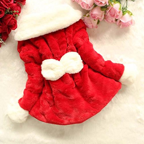 ZLOLIA Baby Clothes Winter Girls Kids 0-2 Year Toddler Flower Outwear Warm Jacket Snowsuit (80, Red)
