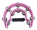 YMC Half Moon EZ Grip Tambourine 20 Jingles Metal Jingles Hand Held Percussion - Pink