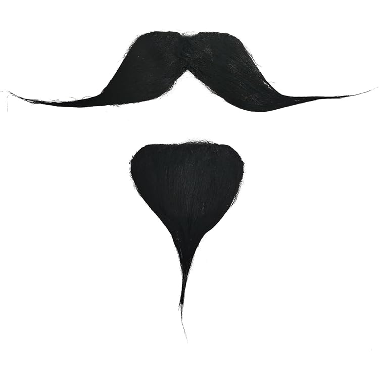 Romantic Angel Elvis Presley Style Sideburns – Black Fake Beard / Mustache – Hand Tied, Cosplay Facial Hair