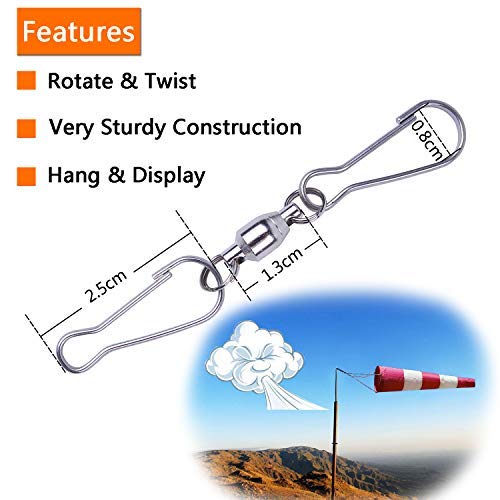 Lvcky Dual Clip Swivel Hanging Hooks for Spinning Windsocks and Any Kites, Flower Pots, Plants, Bird Feeders, Solar Lights, Flag Pole（Pack of 10） - Thumbnail 4