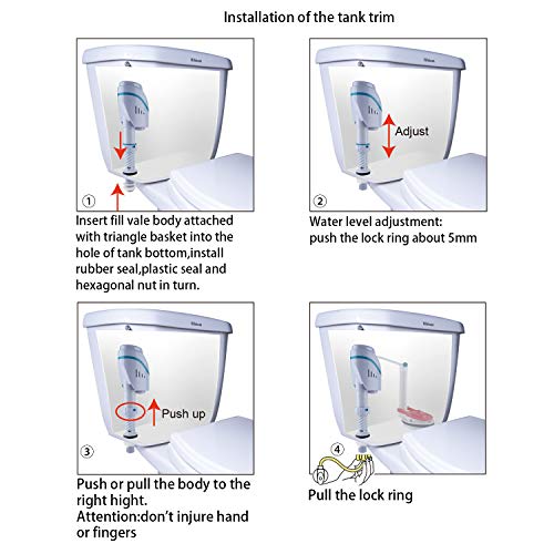 Universal Toilet Fill Valve Kit Easy and Rapid Adjustable Water Line Toilet Tank Repair Kit
