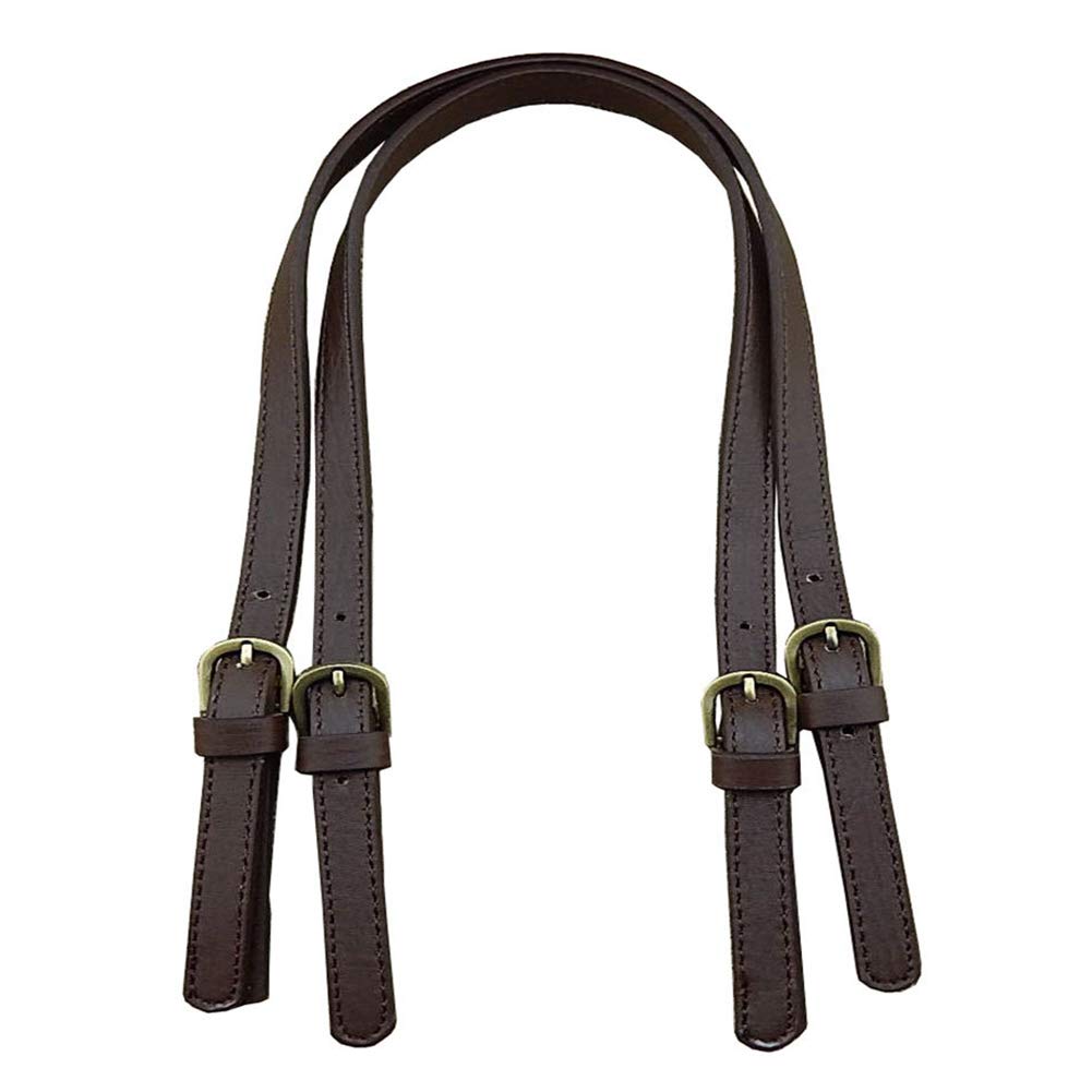 Asudaro 2 Shoulder Straps, Bag Handle, PU Leather, Width 1.5cm, Length 71cm, Matte Dark Brown, Compatible with Passenger Car