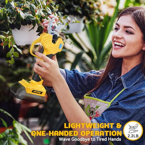 MtiolHig Electric Pruning Shears Compatible with DeWalt 20V, 26000RPM Brushless Motor Cordless 0.8-2 Inch Pruner Shears Scissor with LCD Display & SK7 Blades for Tree, Branch Trimming(Tool Only)