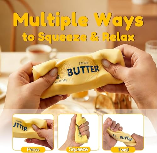 Mirenr 2 PCS Slow Rising Butter Squishy Toys, Soft Squeeze Stress Relief for Office and Home, Sensory Fidget for Anxiety Relief and Focus, Wet Slow Rebound Stress Relief Toy