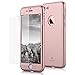 MYRIANN 111 iPhone 7 Case, Ultra Thin Full Body Coverage Protection Hard Slim Case with Tempered Glass Screen Protector - Rose Gold