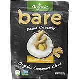 Bare Organic Coconut Chips, Sweet Ginger, Gluten Free + Baked, Multi Serve Bag - 2.8 Oz (6 Count)