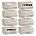 mDesign Large Fabric Closet Shoe Storage Box w/Clear Window - Shoe, Sandal, Sweater, Linen, Clothes Organizer - Boot Storage Solutions - Shoe Bin - Lido Collection, 8 Pack, Linen/Tan