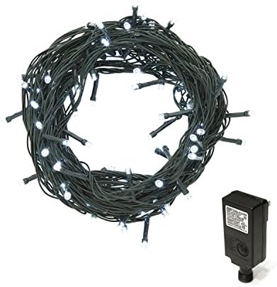 31 Ft. White String Lights with 100 LEDs, Low Voltage Plug Included, Indoor/Outdoor Use, Water Resistant, Connectable- Expandable to 372 feet
