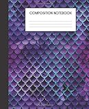 Paperback Composition Notebook: Faux Iridescent Mermaid Scales Glam College Ruled Notebook Lined School Journal Book