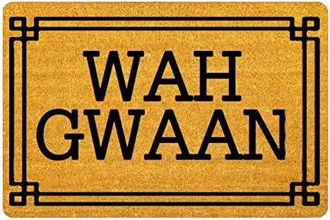 UlanLi WAH GWAAN Funny Door Mat Indoor/Outdoor Rubber Non Slip Doormat For Patio Front Door 18 x 30
