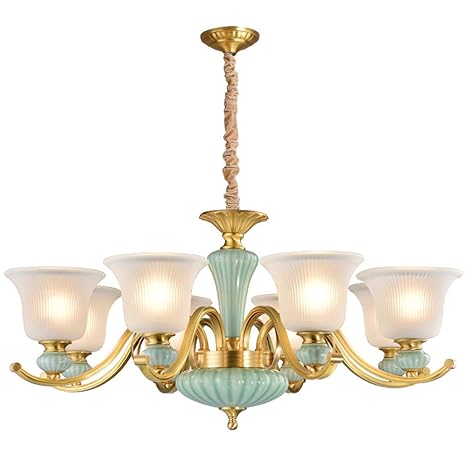 Chandelier European Style Pure Copper Ceiling Lamp Modern