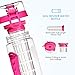 OMORC 32 OZ Sport Fruit Infuser Water Bottle, Flip Top Lid & Dual Anti-slip Grips, BPA Free Infuser Water Bottle, Free Recipes and A Cleaning Brush Gifts, Ideal for Your Office and Home(Bright Pink)