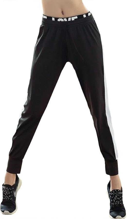 Amazon Co Jp ナンディン Nandin おしゃれ かわいい ヨガ ウォーキング スウェット ジャージ スポーツ パンツ トレーニング ジム 練習 お洒落 可愛い 大きい おおきい レディース 01 ブラック S 服 ファッション小物