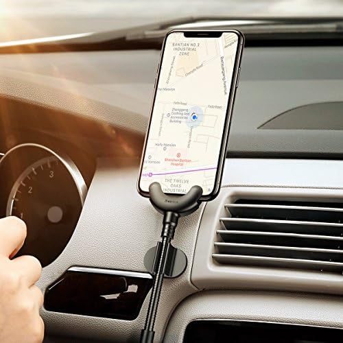 Teammao Car Phone Mount &amp; Apple Lightning Cable Compatible Two Usage USB Syncing Data Car Stand Cradle Holder for iPhone X 8 8 plus 7 7S Plus 6S 6Plus 5E 5S. (Black)