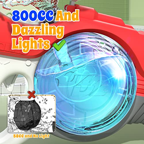 Electric Water Gun, Squirt Guns with 800cc Super Large Capacity, Full Auto Water Pistol, Water Blaster Up to 32ft Range, Waterproof Water Guns for Summer Outdoor Parties Or Pool Beach Shooting Games