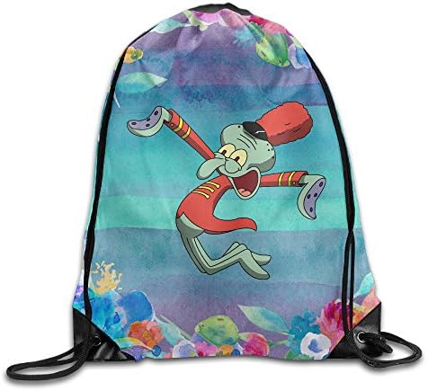 Creative Design Sponge Bob Squarepants Squidward Tentacles Drawstring Backpack Sport Bag For Men And Women