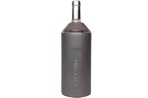 Vinglacé Wine Bottle Chiller- Portable Champagne Insulator- Stainless Steel Wine Cooler Sleeve, Graphite
