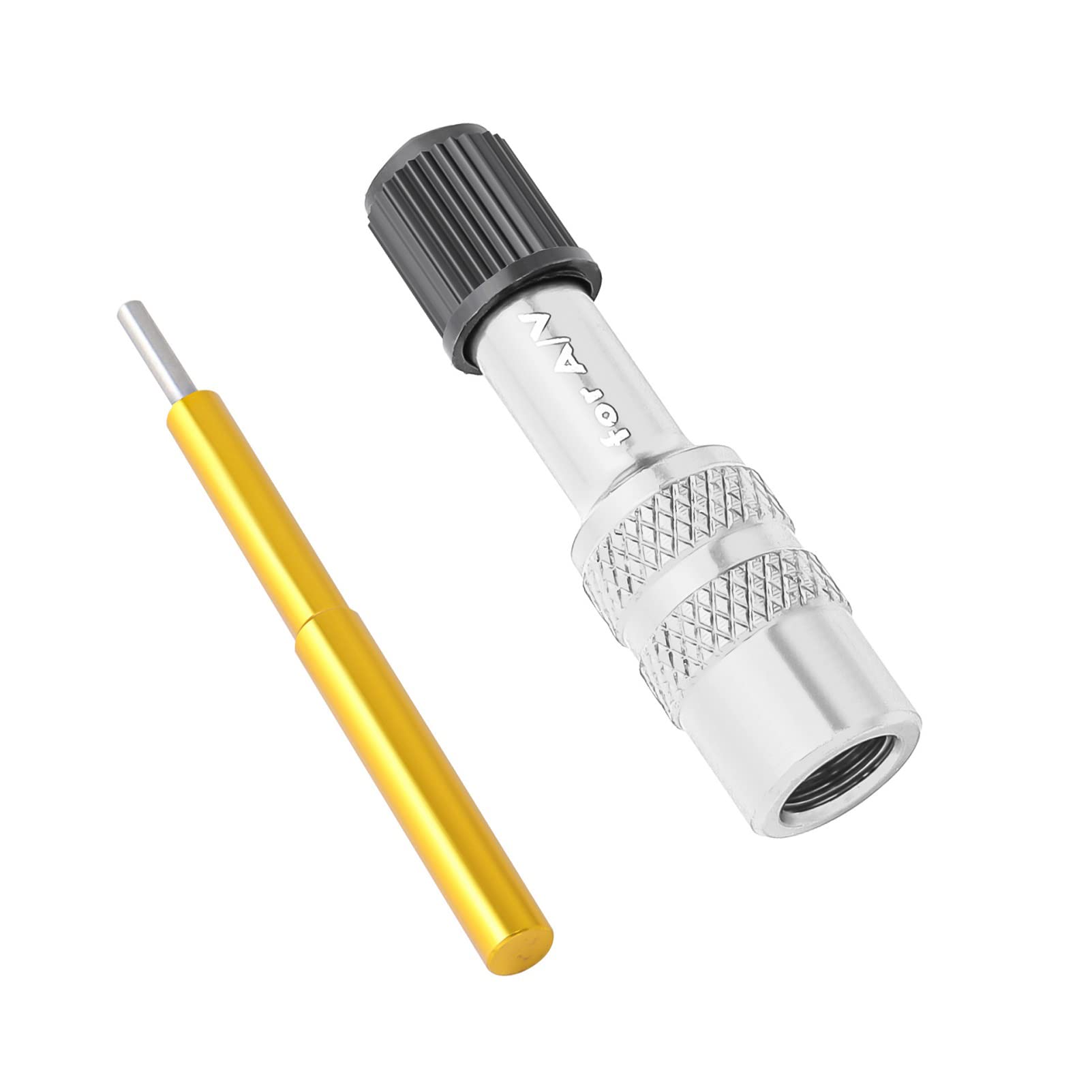 Yundxi Bike Front Fork Valve Adapter Bicycle Air Fork Inflatable Valve Adaptor Bicycle Suspension Accessories (Silver)