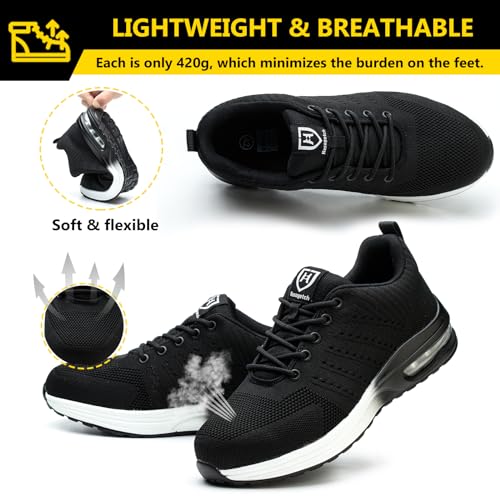 Baofular Safety Shoes Men Women Lightweight Work Shoes Comfortable Safety Shoes Non-Slip Breathable