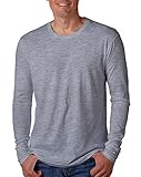 Next Level Apparel N3601 Mens Premium Fitted Long-Sleeve Crew - Heather Gray, Medium