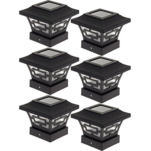 Westinghouse Hilltop 20 Lumens Solar Fence Post Cap Lights (Black, 6 Pack)