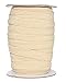Mandala Crafts Flat Elastic Band, Braided Stretch Strap Cord Roll for Sewing and Crafting; 1/2 inch 12mm 20 Yards Cream