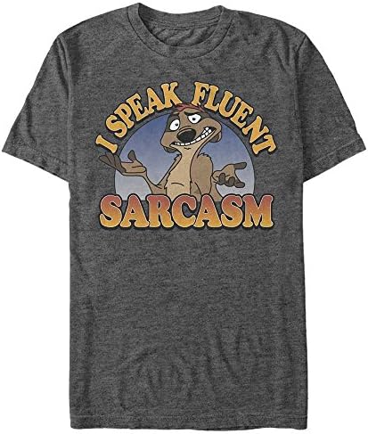 Disney Men's Lion King Sarcasm T-Shirt, Charcoal Heather, Medium