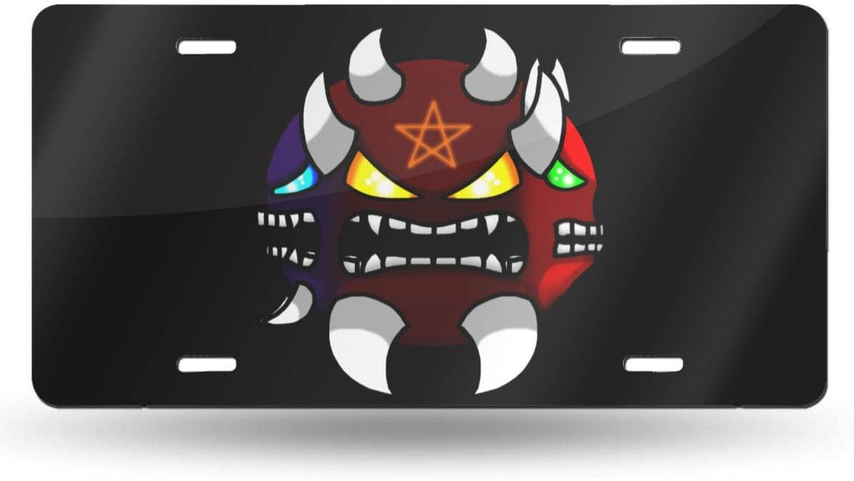 NOT Geometry Dash Decorative Car Front License Plate Metal Car Plate 6" X 12"