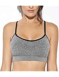 SHEKINI sostén deportivo de bajo impacto sin alambre, sin costuras, acolchado, sostén de yoga para entrenamiento, gimnasio, ropa activa, sueño, paquete de 3