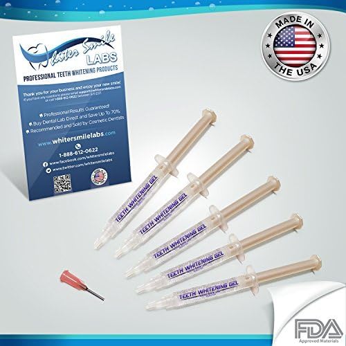 5-XL 22% Teeth Whitening Gel Whiter Smile Labs Dentist Recommended High Quality Carbamide Peroxide Teeth Whitener Fastest Teeth WHITENING Results -Made in USA- NOT Cheap Overseas Teeth Bleaching Gel