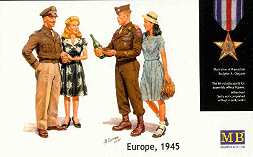 Master Box WWII Post War Celebration Europe 1945 (4) Figure Model Building Kits (1:35 Scale)