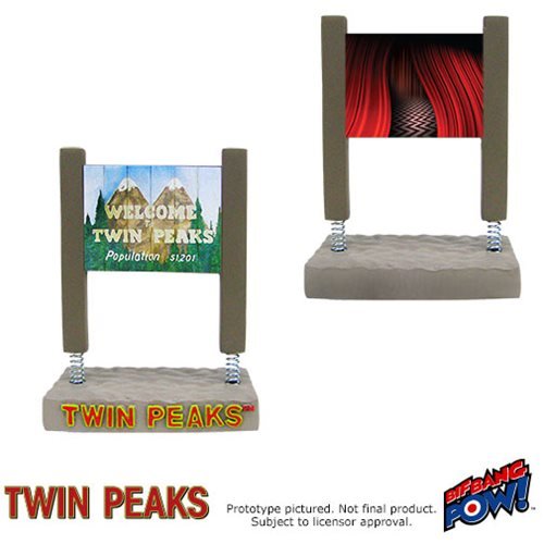 Twin peaks welcome sign monitor mate bobble