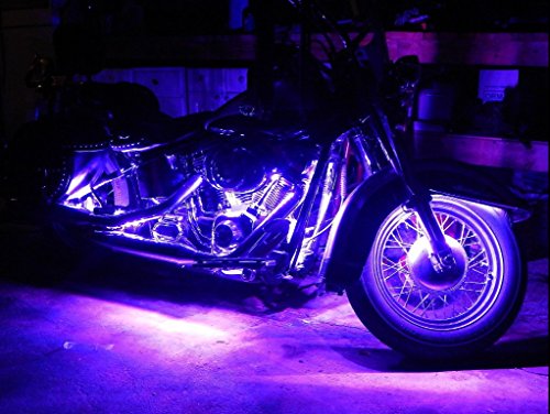 12pc wireless remote Bluetooth RGB LED Car Motorcycle Glow Lights Flexible Neon Strip Kit,fits most motorcycles, bike with wireless bluetooth remote control
