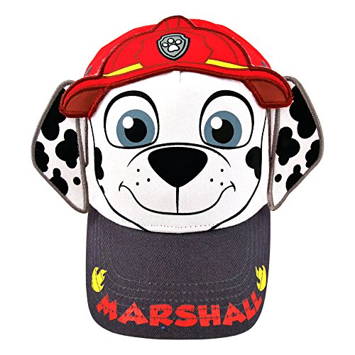 Nickelodeon Toddler Boys' Paw Patrol Baseball Cold Weather Hats and Mitten Set, Red/White/Grey with Marshall Artwork, Age 2-4