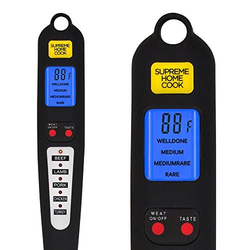 Supreme Home Cook Digital BBQ Meat Thermometer Fork with Instant Read Probe Preset with correct Cooking Temperatures