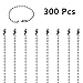 Kuqqi 300pcs 100mm Long 2.4mm Diameter Bead Connector Clasp Ball Chains Keychain Tag Key Rings
